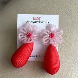 Vineyard Vines coral and Pink Beaded Earrings!  New